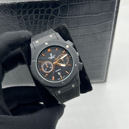 Hublot Premium Classic Leather Silicon Strap Watch - Image 2