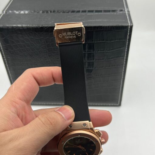 Hublot Premium Classic Leather Silicon Strap Watch - Image 4