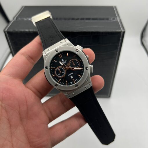 Hublot Premium Classic Leather Silicon Strap Watch - Image 2